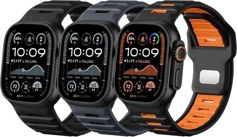 Witzon Sport Bands Compatible with Apple Watch Ultra Band 49mm 46mm 45mm 44mm 42mm Men, Wide Soft Silicone Strap Rugged Smart Watches Replacement for iWatch Ultra Ultra 2 Series 10 9 8 7 6 5 4 3 2 SE in Saudi Arabia