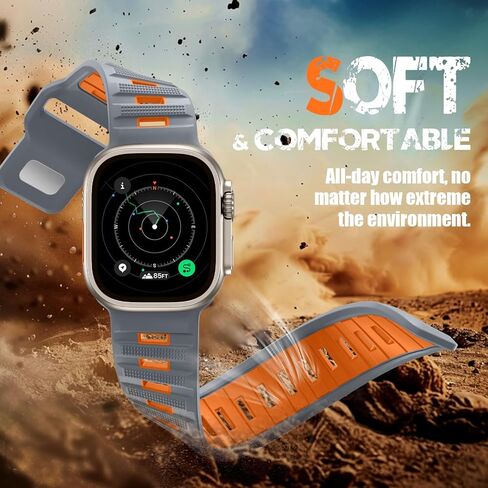 Witzon Sport Bands Compatible with Apple Watch Ultra Band 49mm 46mm 45mm 44mm 42mm Men, Wide Soft Silicone Strap Rugged Smart Watches Replacement for iWatch Ultra Ultra 2 Series 10 9 8 7 6 5 4 3 2 SE in Kuwait