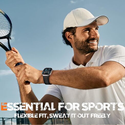 Witzon Sport Bands Compatible with Apple Watch Ultra Band 49mm 46mm 45mm 44mm 42mm Men, Wide Soft Silicone Strap Rugged Smart Watches Replacement for iWatch Ultra Ultra 2 Series 10 9 8 7 6 5 4 3 2 SE in Kuwait