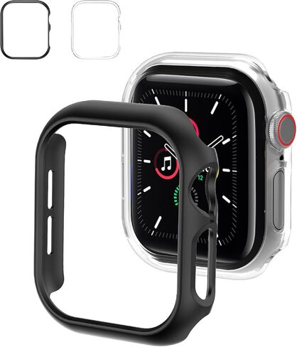 عبوتان من حافظة صلبة ممتصة للصدمات لساعة Apple Series 10 مقاس 46 مم، غطاء واقٍ رفيع للغاية ومقاوم للصدمات لملحقات iWatch S10 مقاس 46 مم، أسود/شفاف in Kuwait