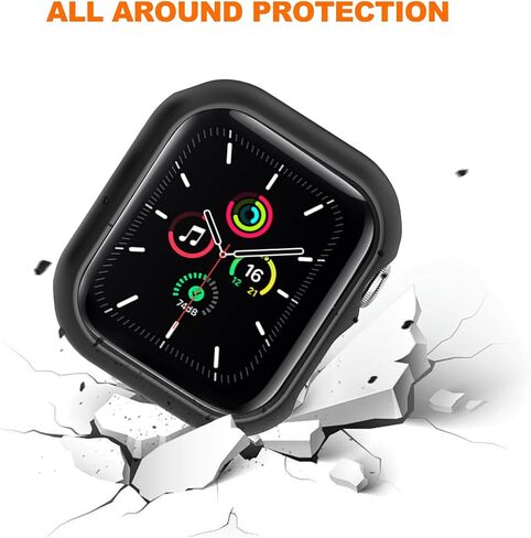 عبوتان من حافظة صلبة ممتصة للصدمات لساعة Apple Series 10 مقاس 46 مم، غطاء واقٍ رفيع للغاية ومقاوم للصدمات لملحقات iWatch S10 مقاس 46 مم، أسود/شفاف in Kuwait
