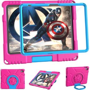Lainergie Kids Case for iPad 10th Generation 10.9-inch (2022) & iPad Air 11-inch M2 (2024) & iPad Pro 11-inch M4 (2024), Lightweight Shockproof Case Built-in Screen Protector with Handle Stand,Blue