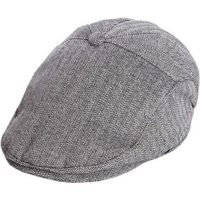 Vintage-Newsboy-Cotton-Beret for Toddler Boy - Tweed Flat Cabbie Hat for 6M to 2 Years