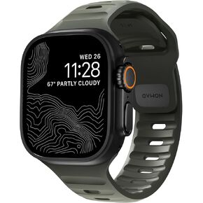 Nomad Sport Band - 45mm | Ash Green Apple watch ultra 2 band, Designed to give your Apple Watch a modern and athletic look for intense workouts and everyday wear, Compatible with Ultra & Ultra 2, Series 9, 8, 7, 6, SE, and all previous versions