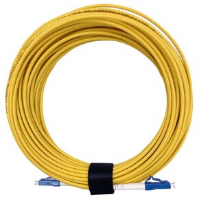 Elfcam® - 25m/82.02ft Fiber Optic Cable LC/UPC to LC/UPC Simplex Singlemode 9/125μm, LSZH Optical Garter 25 Meter