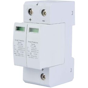 Voltage Surge Arrester Device, 2P Surge Protective Device DC Photovoltaic Lightning Protector Low Voltage Arrester (2P20KA)