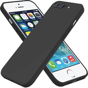 for iPhone 8 Plus Case, iPhone 7 Plus Case,Liquid Silicone Gel Rubber Phone Case,Non-Yellowing Phone Bumper Cover,Multi-Color Phone Case,Full Body Slim Protective Cover,5.5"(Black) 1.165