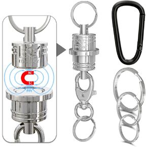 Magnetic Keychain with Key Rings and Carabiner - Key Chain Accessories Key Holder - Magnetic Quick Release Kaychain Connector - 3Kg Pull-force …