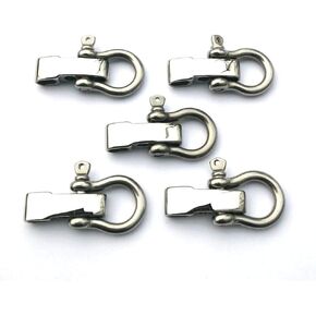 Stainless Steel Bow Shackles for Paracord Bracelets Premium,Adjustable D Buckle Umbrella Rope Bracelet Buckle Survival U Shape, 5-Pack