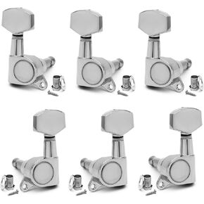 SAPHUE 6 Pieces 3L3R Guitar tuner pegs, Big Oval Button Sealed-gear String Tuning Peg Tuner Machine Head for Acoustic Electric Guitar (Gold)