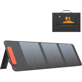 120W Portable Solar Panel for Power Station, USB/Type-C/DC Outputs, Foldable with Adjustable Kickstand, IP68 Waterproof, High Efficiency Solar Charging for Camping & Emergency Power Supply