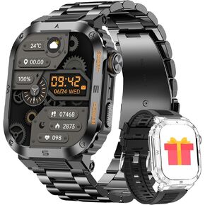 Smartwatch Men,2.01" Watch Smartwatch Men with Call Response,Heart Rate Monitor/SpO2/Sleep/Notifications,100+ Sport Mode,400mah,Smartwatch Steel Men for Android iOS
