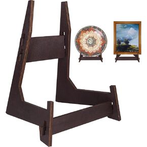 1 Packs 10 Inch Wooden Display Stand, Plate Holder Display Stand for for Display Decorative Photo Frame Stand, Easel Display Stand,Picture Stand,Plaque Stands (1PCS-10 INCH)