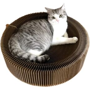 Alfie Pet - Yael Cat Scratcher Cardboard, Collapsible Cat Scratcher Lounge Bed with High Density Recycled Corrugated Kitty Scratching Pad Cats Turbo Toys in Kuwait