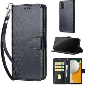 Designed for Samsung Galaxy A15 5G Case Wallet,Women Flip Folio Cover with Embossed PU Leather Stand Credit Card Holders Slots Wrist Strap Phone Case for Samsung A15 5G/4G (Rose Gold Butterfly)