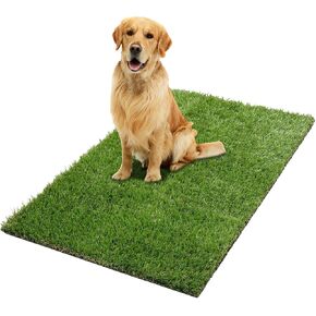 Ottomanson Artificial Grass Puppy Potty Training Pad, 2'7" x 5' Reusable Pee Pad for Small Pets and Dogs