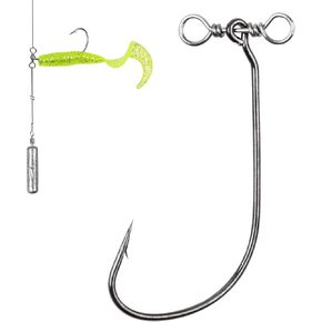 Drop Shot Wide Gap Hook, 50Pcs/Box Drop Shot Hooks in-line Drop Shot Rig and Swivels Drop Shot Rigs for Bass Fishing