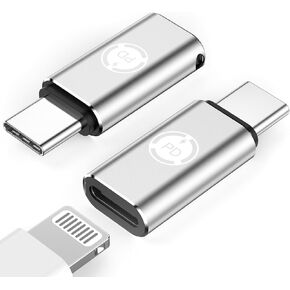 [معتمد من MFi] محول Lightning إلى USB C، 2 حزمة موصل محول Lightning أنثى إلى USB C ذكر لهاتف iPhone 15/15 Plus/15 Pro/15 Pro Max/iPad Pro/Air/Mini، يدعم الشحن السريع ومزامنة البيانات in Kuwait