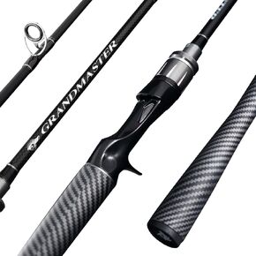 SEASIR Grandmaster Fishing Rod, Portable Spinning Rod Compact Casting Rod and Reel Combo Carbon Fiber Fishing Pole Heavy Duty with Fuji Ceramic O Ring Guide for Saltwater Freshwater Trout Bass
