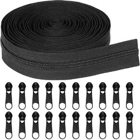 10Yards Bulk Zipper, (#3) Zippers for Sewing, White Nylon Coil Zipper by The Yards, Replacement Sewing Zipper with 20PCS Zipper Sliders for DIY Sewing Craft Bags by MiniRed (#3 White)