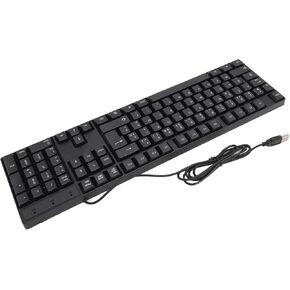K1800 USB Wired Gaming Keyboard 104 Keys, Minority Language, 4.9ft Cable, Ergonomic Design for Office and Gaming Purposes (Russian)