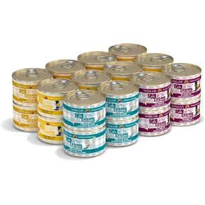 Weruva Cats in The Kitchen, Goldie Lox and The 3 Fares Grain Free Canned Cat Food Variety Pack, 6oz Can (Pack of 24)
