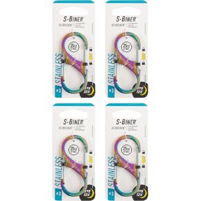 Nite Ize S-Biner SlideLock Stainless Steel - Size 3 - Spectrum - 4 Count (4 Pack)