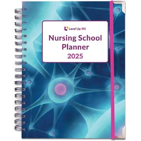 Nursing School Study Planner - Nursing Student Gifts - Spring/Fall Calendar Year - Dates Start August 1, 2024 & Ends August 31, 2025
