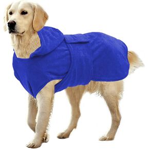 Geyecete Dog Bathrobe Dog Bath Towel Dog Drying Coat Robe Towel-with Hood Dry Fast Dog Bag-Microfiber Towel Fast Drying Super Absorbent-Red-XL