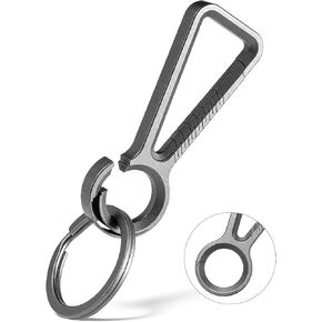Titanium Carabiner Keychain Clip,EDC Key Chain Clip,Double-end Quick Release Hooks Mens Key Holder Organizer with Key Ring