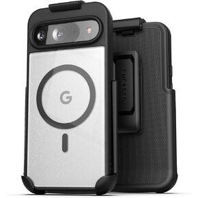 ENCASED SlimShield for Google Pixel 9 Pro XL Case with Belt Clip (6.8") Dual Hybrid Cover with Holster (Compatible with Magsafe) Black