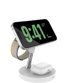 3 in 1 Charging Station for Apple, Apple Watch Charger & Fast 15W Magnetic Charger Stand for iPhone, Travel Charger for Multiple Devices, iPhone 15/14/13, Watch & AirPo (T269D Black)
