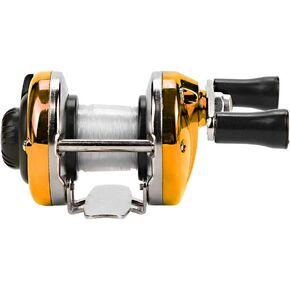 Lightweight Casting Reel, Baitcasting Fishing Reel, Practical Solid Smooth Portable for Ice Fishing Outdoor Fishing(Golden)