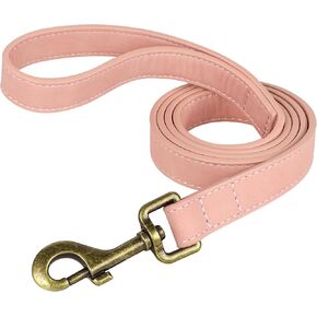 Didog Leather Dog Leash, Colorful Heavy Duty Dog Leash 4ft, Strong and Durable Leather Leash, Walking and Training Dog Leashes for Small Medium Dogs,Dark Green