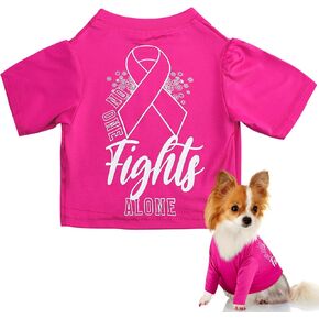 Breast Cancer Awareness Dog Costume Pink Ribbon T-Shirt Pet Dog Cosplay Costume Breast Cancer Survivor Pet Shirt for Small, Medium and Large Dogs and Cats(L)