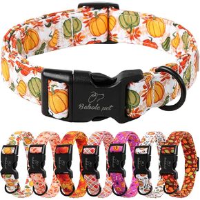 Dog Collar Fall Dog Collars Halloween Adjustable Lightweight Cotton Dog Collars for Small Medium Large Boy Girl Dogs Purple Horror Night M