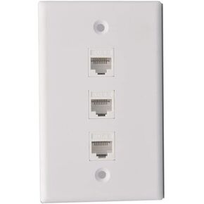 Halokny CAT RJ45 Wall Plate 6 Port,CAT RJ45 Keystone Jack Socket Insert Jack Outlet Panel Mount, for Wall Plate Face Plate, White (6 Port CAT6)