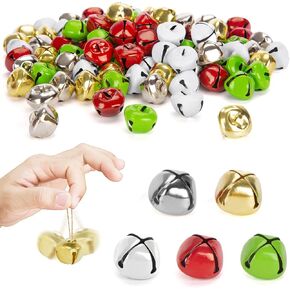 MCPINKY 100PCS Jingle Bells, Metal Craft Bells Bulk DIY Bells Decor Door Bell for Dogs Music Makers, 1 Inch, Silver