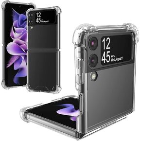 Feitenn for Samsung Galaxy Z Flip 3 Clear Case,[Hard PC][Reinforced Corners][Slim&Lightweight] Shockproof Protective Phone Case for Galaxy Z Flip 3 2021