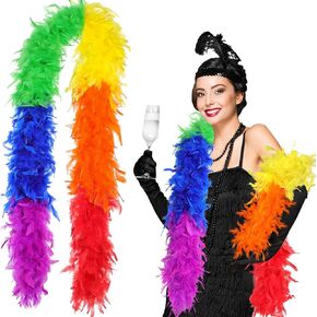 Tigeen Chandelle Turkey Feather Boa 2 Yards 80 Gram for DIY Craft Home Dancing Wedding Party Halloween Costume Decoration Feather Boa (Black)