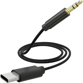 USB C to 3.5mm Audio Adapter Hi-Fi Stereo Type C to Aux Headphone Male Cord Car Auxiliary Cable Compatible with Smart Phones, Tablets, Black, 3.3FT