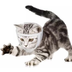 Cat Muzzle Transparent Cat Muzzle for Grooming Breathable Cat Mouth Cover for Anti Biting Adjustable Cat Grooming Mask for Cat, Small Dog