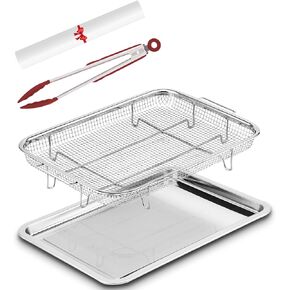 Rorence Air Fryer Basket for Oven: 15“ X 11" Stainless Steel Air Fryer Basket and Tray Set for Baking Grilling