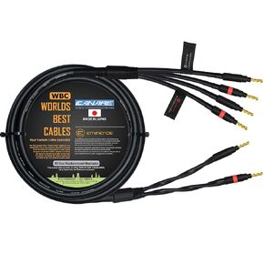 WORLDS BEST CABLES 4 Foot - Canare 4S11 – Audiophile Grade - HiFi Star-Quad Bi-Wire Single Speaker Cable for Center Channel with Eminence Gold Banana Connectors