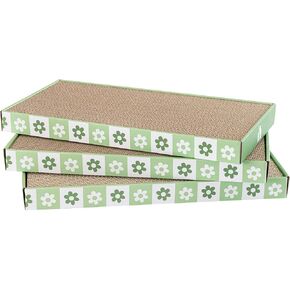 PETHUR Pink Paw Cat Scratcher, Premium 3PCS Cardboard, Wide Cat Scratch Pad, Durable Cat Scratching Pad Reversible