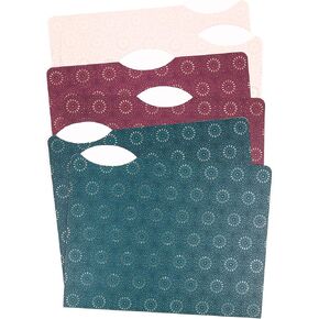 U Brands Bright Florals File Folders, Office Supplies, 1/3-Cut Tabs in Assorted Positions, Letter Size, Red and White with Blue, 6 Count