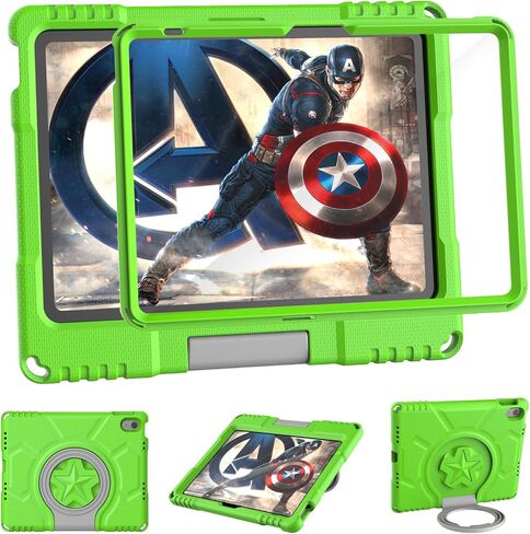 Lainergie Kids Case for iPad 10th Generation 10.9-inch (2022) & iPad Air 11-inch M2 (2024) & iPad Pro 11-inch M4 (2024), Lightweight Shockproof Case Built-in Screen Protector with Handle Stand,Blue in Kuwait