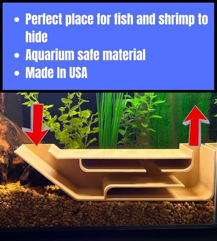 شاتليت REEFSHAPE حوض السمك X-Large نفق تحت الأرض | مخبأ الأسماك والروبيان لأحواض السمك | نفق عرض فريد تحت الأرض | 9.75 بوصة × 2.5 بوصة | صنع في الولايات المتحدة الأمريكية (XL) (رمادي) in Kuwait