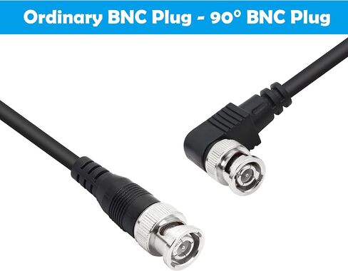 YACSEJAO BNC كابل 3G/HD SDI ملفوف كابل BNC إلى الزاوية اليمنى BNC محول موصل تمديد لكاميرات الفيديو الأمنية أنظمة الدوائر التلفزيونية المغلقة، راسم الذبذبات (يمكن أن يمتد حتى 2 متر/6.6 قدم) in Saudi Arabia