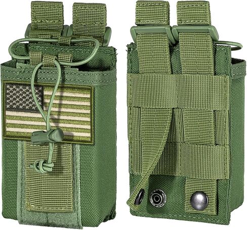 bvya Radio Case/Radio Holder Molle Tactical Radio Holster Adjustable Interphone Storage Bag Outdoor Sports Radio Pouch for Two Ways Walkie-Talkie in Kuwait